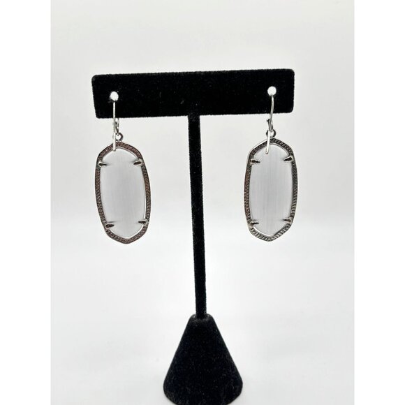 Kendra Scott Elle Drop Earrings Silver Tone Ivory - Picture 6 of 8